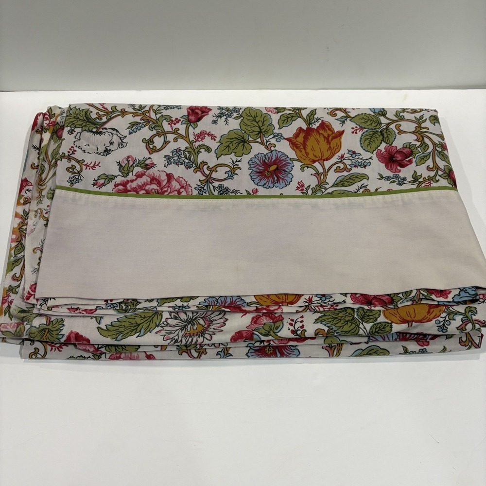 Vtg Springmaid Metropolitan Museum English Manor Floral Twin Flat Sheet No Iron